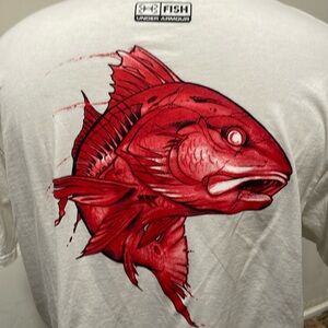 under armour fish white short sleeve t-shirt size XXL